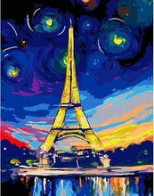 Charger l'image dans la galerie, peinture par numéros | Tour Eiffel colorée | intermédiaire ville | FiguredArt