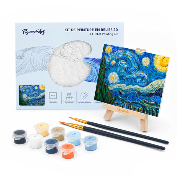 Kit de peinture en relief 3D - La Nuit étoilée, Van Gogh