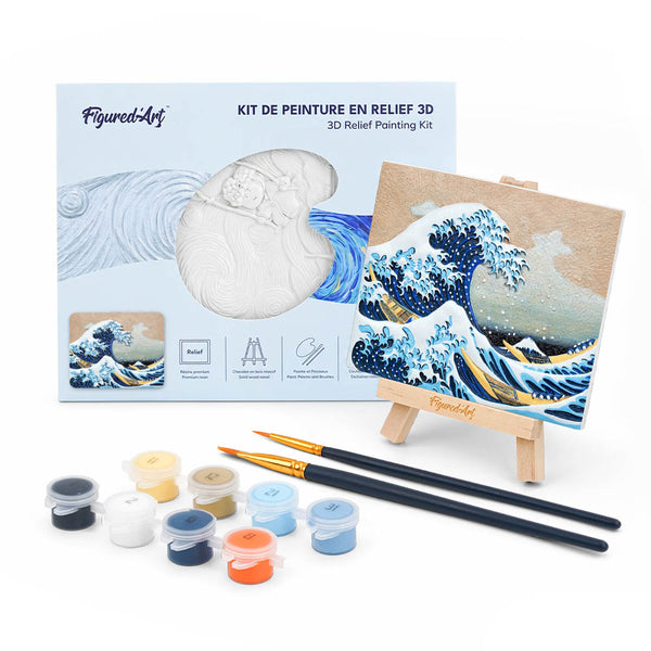 Kit de peinture en relief 3D - La Grande Vague de Kanagawa