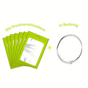 Diamond Painting 5D 50 Sacs Ziplock et 1 Anneau de Livre en 8 Couleurs