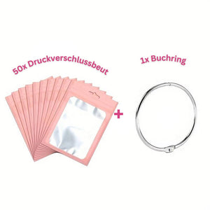 Diamond Painting 5D 50 Sacs Ziplock et 1 Anneau de Livre en 8 Couleurs