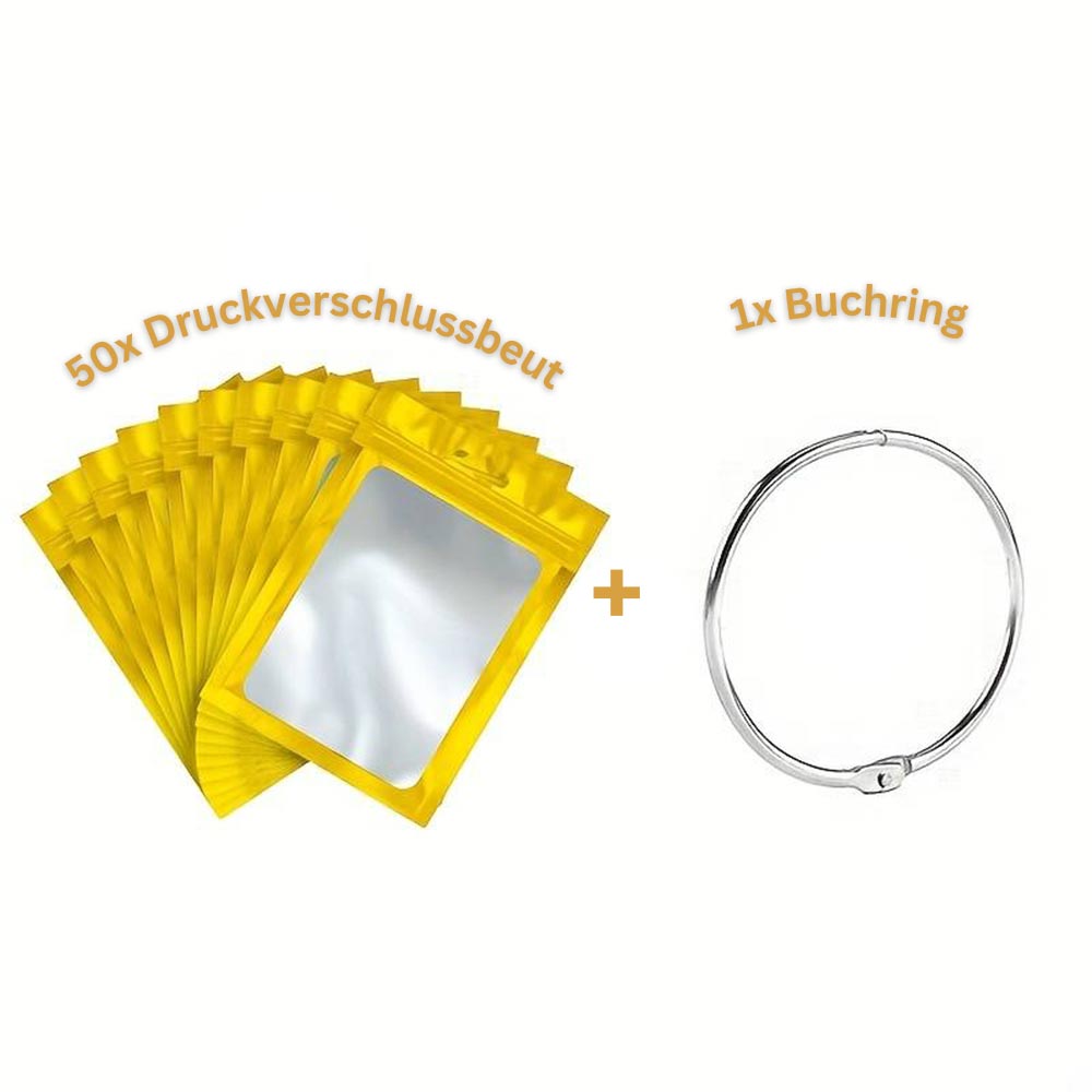 Diamond Painting 5D 50 Sacs Ziplock et 1 Anneau de Livre en 8 Couleurs