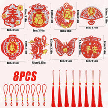Charger l&#39;image dans la galerie, Pendentif Diamond Painting 5D Nouvel An Chinois 8 Pièces