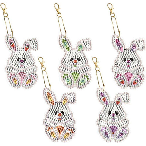 Pendentif Diamond Painting 5D Lapins
