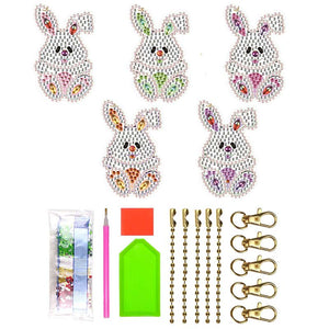 Pendentif Diamond Painting 5D Lapins