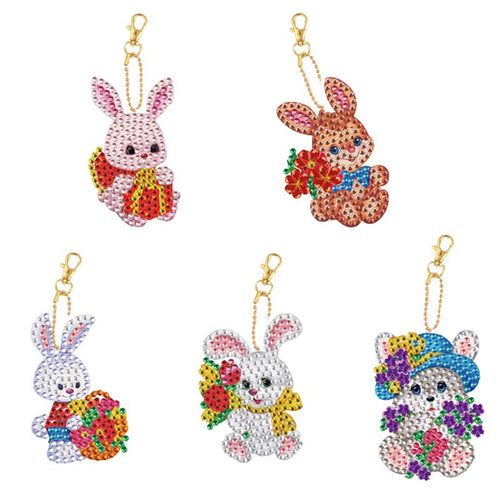 Pendentif Diamond Painting 5D Lapin de Pâques Ensemble 1