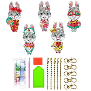 Pendentif Diamond Painting 5D Lapin de Pâques Ensemble 2