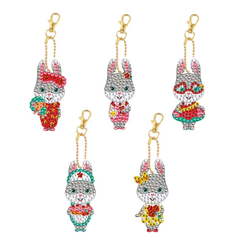 Pendentif Diamond Painting 5D Lapin de Pâques Ensemble 2