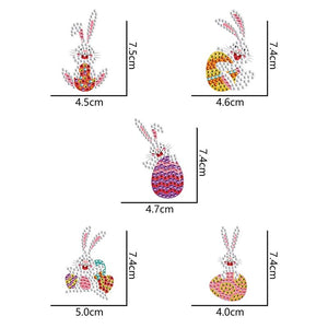 Pendentif Diamond Painting 5D Lapin de Pâques Ensemble de 3