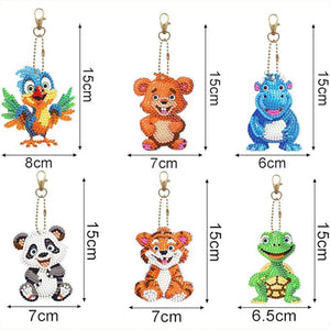 Pendentifs Animaux Diamond Painting 6 Pièces