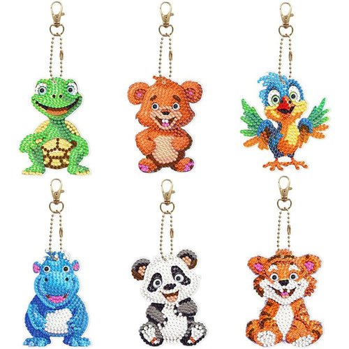 Pendentifs Animaux Diamond Painting 6 Pièces