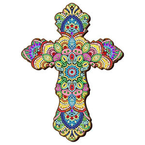 Pendentif Décoratif Diamond Painting Croix Fleurs