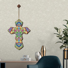 Charger l&#39;image dans la galerie, Pendentif Décoratif Diamond Painting Croix Fleurs