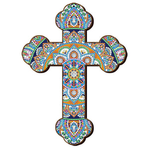 Pendentif Décoratif Diamond Painting avec Mandala Croix