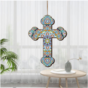 Pendentif Décoratif Diamond Painting avec Mandala Croix