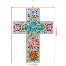 Charger l&#39;image dans la galerie, Pendentif Décoratif Diamond Painting Croix avec Fleurs