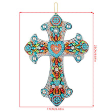 Charger l&#39;image dans la galerie, Pendentif Décoratif Diamond Painting Croix avec Cœur