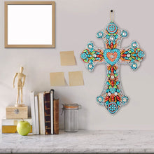 Charger l&#39;image dans la galerie, Pendentif Décoratif Diamond Painting Croix avec Cœur