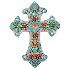 Charger l&#39;image dans la galerie, Pendentif Décoratif Diamond Painting Croix avec Cœur