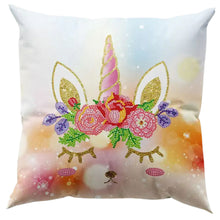 Charger l&#39;image dans la galerie, Housse de Coussin Diamond Painting 5D 30x30 cm Licorne