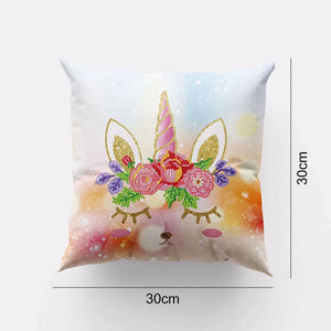 Housse de Coussin Diamond Painting 5D 30x30 cm Licorne