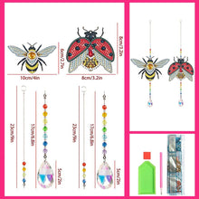 Charger l&#39;image dans la galerie, Carillon en Cristal Diamond Painting 5D Abeille avec Coccinelle 2 Pièces