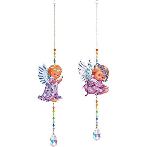 Carillon en Cristal Diamond Painting 5D Ange 2 Pièces