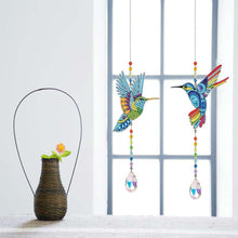 Charger l&#39;image dans la galerie, Carillon en Cristal Diamond Painting 5D Colibris 2 Pièces