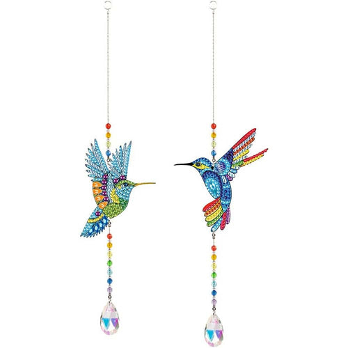 Carillon en Cristal Diamond Painting 5D Colibris 2 Pièces