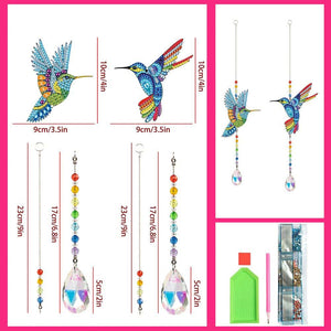 Carillon en Cristal Diamond Painting 5D Colibris 2 Pièces