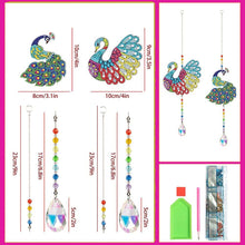Charger l&#39;image dans la galerie, Carillon en Cristal Diamond Painting 5D Paon 2 Pièces