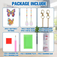 Charger l&#39;image dans la galerie, Carillon en Cristal Diamond Painting 5D avec Papillons 2 Pièces