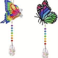 Charger l&#39;image dans la galerie, Carillon en Cristal Diamond Painting 5D Papillons Ensemble de 2 Pièces