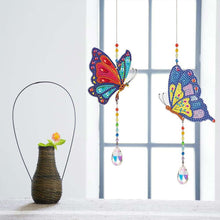 Charger l&#39;image dans la galerie, Carillon en Cristal Diamond Art Papillons 2 Pièces