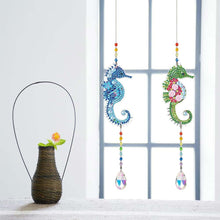 Charger l&#39;image dans la galerie, Carillon en Cristal Diamond Painting 5D Hippocampe 2 Pièces