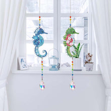 Charger l&#39;image dans la galerie, Carillon en Cristal Diamond Painting 5D Hippocampe 2 Pièces