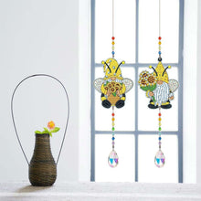 Charger l&#39;image dans la galerie, Carillon en Cristal Diamond Painting 5D Gnomes au Tournesol 2 Pièces