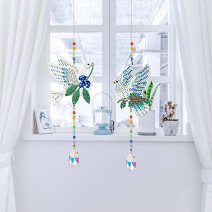 Carillon en Cristal Diamond Painting 5D Columbes 2 Pièces