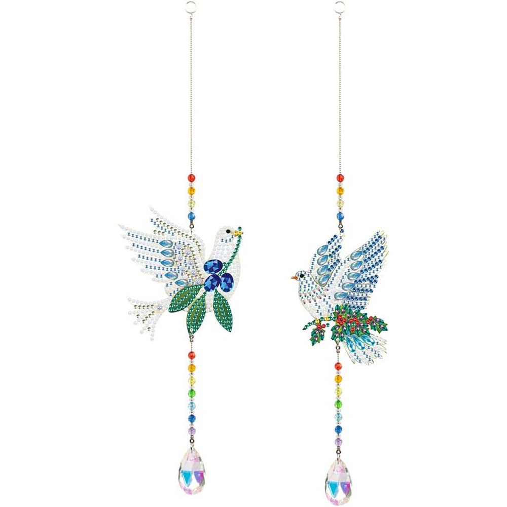 Carillon en Cristal Diamond Painting 5D Columbes 2 Pièces