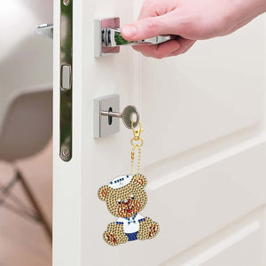 Porte-Clés Diamond Painting 5D avec Ours 5 Pièces