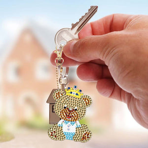 Porte-Clés Diamond Painting 5D avec Ours 5 Pièces
