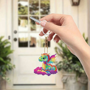 Porte-Clés Diamond Painting 5D Dragon 6 Pièces