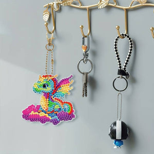 Porte-Clés Diamond Painting 5D Dragon 6 Pièces