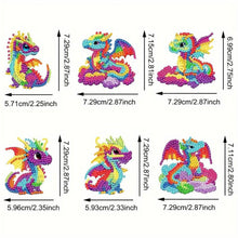 Charger l&#39;image dans la galerie, Porte-Clés Diamond Painting 5D Dragon 6 Pièces