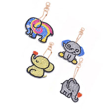 Charger l&#39;image dans la galerie, Porte-Clés Diamond Painting 5D Éléphants 4 Pièces