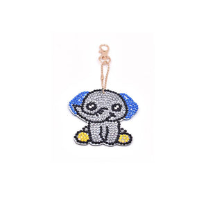 Porte-Clés Diamond Painting 5D Éléphants 4 Pièces