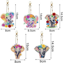 Charger l&#39;image dans la galerie, Porte-Clés Diamond Painting 5D avec Éléphants 5 Pièces