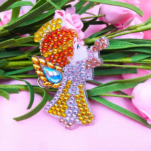 Porte-Clés Diamond Painting 5D Ange 4 Pièces