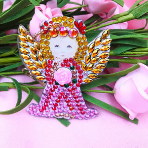 Porte-Clés Diamond Painting 5D Ange 4 Pièces