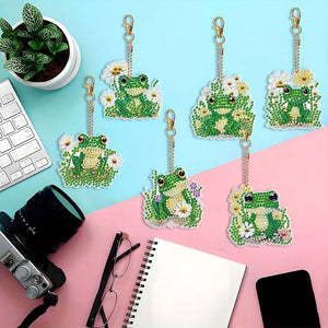 Porte-Clés Diamond Painting 5D Grenouilles 6 Pièces
